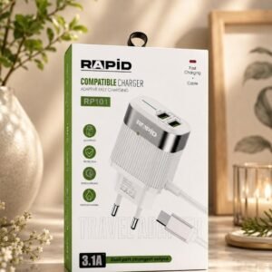 RAPID RP101 Fast Charger with Cable â 3.1A Dual USB